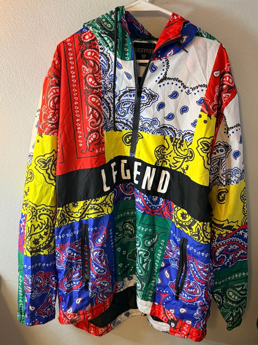 LEGEND Multicolor Bandana-Print Hooded Windbreaker